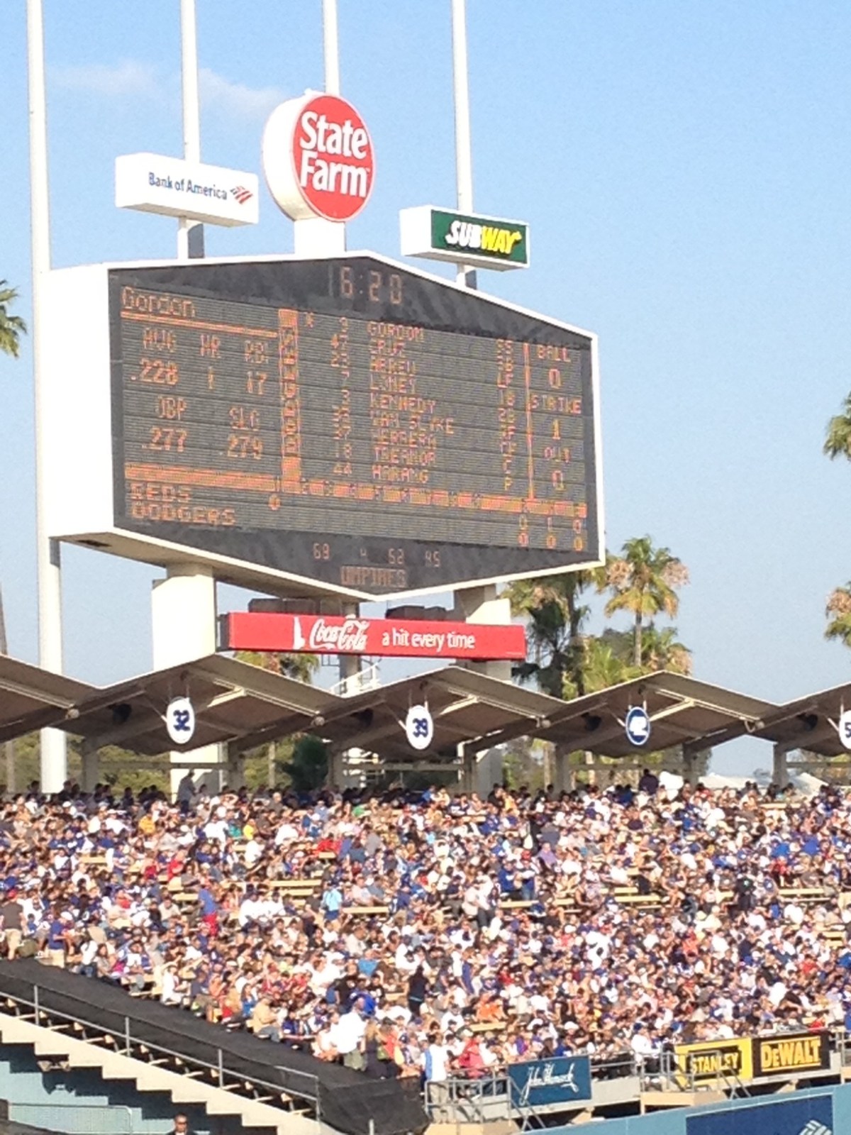 dodger stadium scoreboard